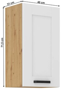 Dulap superior Lesana 2 (alb + stejar artisan) 40 G-72 1F . 1063958