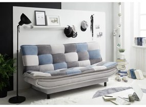 Canapea 3 Locuri Extensibila Patch, Silver Si Denim, 188 X 89 X 90 Cm
