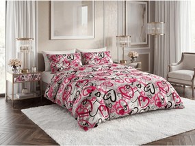 Set Lenjerie de pat din polybumbac STREET LOVE POLY gri + fata de perna 50 x 70 cm GRATUIT