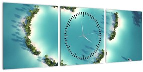 Tablou - Insulele inimii (cu ceas) (90x30 cm)