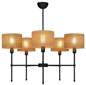 Candelabru pe tijă MADELA, 5 x E14/40W/230V, iută/negru