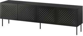 Comoda TV SIENA, negru, PAL laminat/metal, 201x40x60 cm