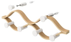 Cuier de perete în culoare naturală din lemn de arbore de cauciuc Montage – Umbra