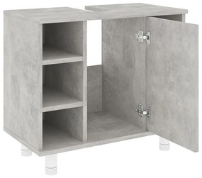 Dulap de baie, gri beton, 60 x 32 x 53,5 cm, pal