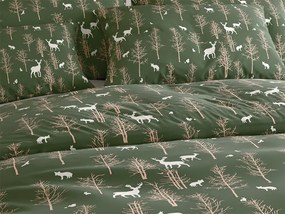 Lenjerie de pat din microfibra OAK DEER verde inchis Dimensiune lenjerie de pat: 70 x 90 cm | 140 x 200 cm