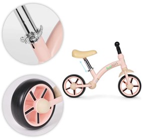 Bicicletă de jogging cu roți EVA și scaun reglabil roz