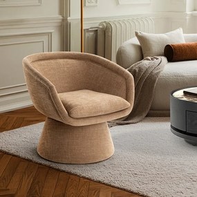 Fotoliu LUX modern cu tesatura chenille maro deschis Martina