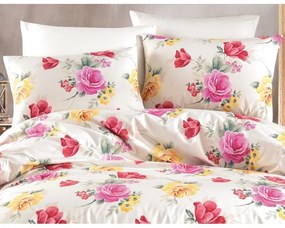BedTex Lenjerie de pat din bumbac Tulip crem, 220x 200 cm, 2 bucăți 70 x 90 cm