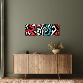 Tablouabstracție grafică (cu ceas) (90x30 cm)