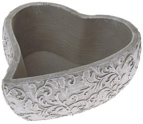 Husă de beton pentru ghiveci Lace heart gri, 18 x21