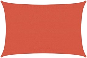 vidaXL Pânză parasolar cărămiziu dreptunghiular 3,5x4,5m HDPE 160 g/m²