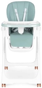 Scaun de hrănire înălțime reglabilă curele din piele ecologică tavă dublă verde