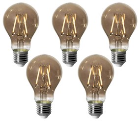 Set 5 becuri E27 dimbare LED lamp A60 smoke 3W 250 lm 2200K