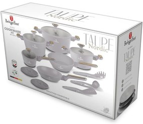 BerlingerHaus Set de vase cu suprafață din titanTaupe Nordic, 15 piese