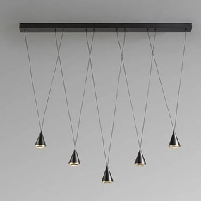 Lustra liniara cu 5 pendule suspendate LED Conic