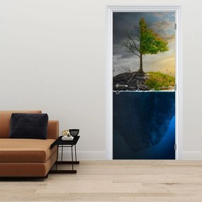 Fototapet pentru ușă - Ilustrație a două fețe (95x205cm)