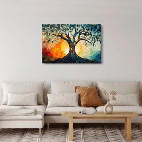 Tablou – Mozaic – soare și arbore I. (90x60 cm)