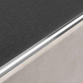 Pat tapitat Nizza 180 x 200 cm cu iluminare LED de culoare bej