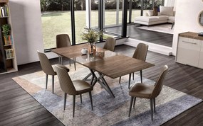 Set lemn masiv masă și scaune Nora - 8 scaune, 275 × 120 × 75 cm