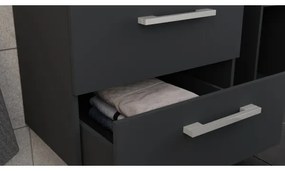 Set mobilier pentru baie KATE cu lavoar + dulap cu oglindă + dulap suspendat, antracit