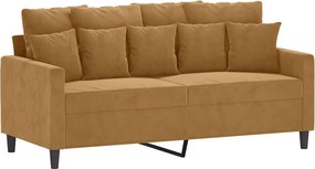 vidaXL Canapea cu 2 locuri, maro, 140 cm, catifea