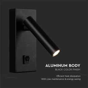 Spot LED de perete LED/2W/230V 4000K negru