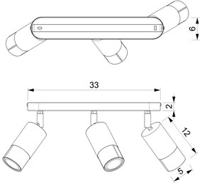 Spot LINK 3xGU10/8W/230V negru/alamă