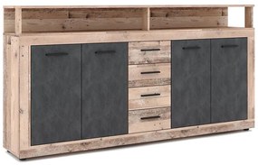 Comodă RUNA, maro deschis/antracit