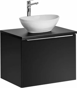 Set dulap baza suspendat 60 cm cu blat si lavoar Comad Santa Fe alb lucios
