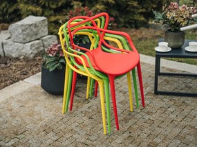 Scaun de masa KATO din plastic, culoarea coral