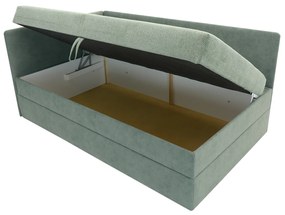 Pat matrimonial 110 cm Optoman (verde) (cu somieră și saltea) (cu sp. depozitare). 1098579