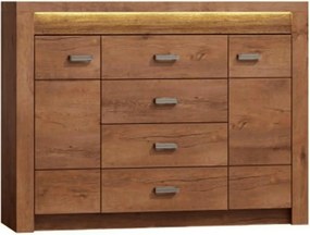 Comoda INFINITY I-07, frasin deschis, PAL melaminat, 137x42x104 cm