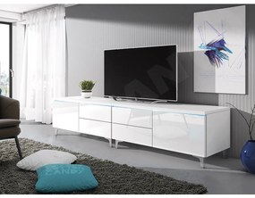 Set 2 mese TV Clea XI W Double (Alb + lucios Alb) (cu iluminat LED albastru). 1106199