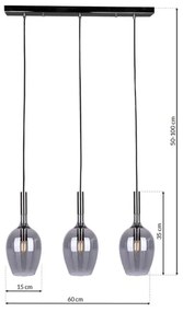 Lustră pe cablu TANGO 3xE14/40W/230V neagră