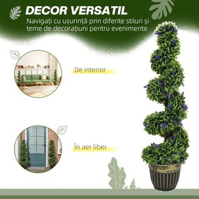 HOMCOM Set de Două Plante Artificiale Lavandă 90cm | Aosom Romania
