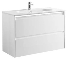 MOBILIER KLEA SUSPENDAT 98,5X45,5 CM, ALB, 2 SERTARE CU LAVOAR KLEA 101X46 CM 1000x450 mm