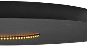 Plafonieră modernă neagră 60cm incl. LED cu 3 trepte de intensitate luminoasă - Morning