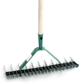 Grebla pentru aerarea solului, coada lemn, 11/21 dinti, 38 cm