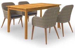 vidaXL Set mobilier de grădină, 5 piese, maro
