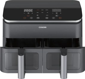 La mâna a doua: Friteuza cu aer cald Cosori Dual Basket CAF-R901-AEU, 1750 W, 8.5 L, 8 programe, Timer, Ecran tactil, Negru