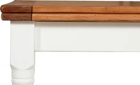 Masa pliabila, L90(180) 90 H80 cm, culoare natur alb antic, Lemn masiv