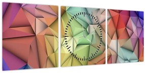 Tablou - Abstracția poligonală (cu ceas) (90x30 cm)