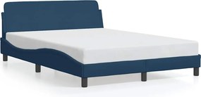 vidaXL Cadru de pat cu tăblie, Dover, albastru, 120x200cm, textil