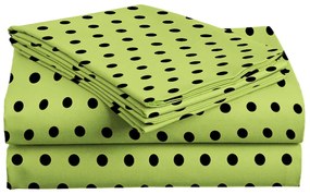 Cearsaf de pat din bumbac Culoare verde, COLAM 200x220 cm