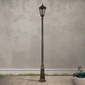 Stalp iluminat exterior stil clasic IP43 H249 Puchberg AL 11K/82508 schwarz-gold/rauch OR