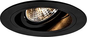 Spot integrat rotund negru reglabil - Chuck 70