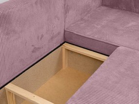 Canapea colt extensibila SMART COSARO mov deschis, cu colt bilateral + 2 perne CADOU