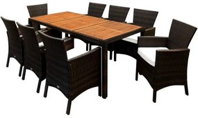 Deuba Set ratan de gradina Berlin 1+8 - maro/lemn
