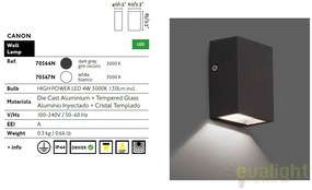 Aplica LED de perete exterior IP44 CANON-2 gri inchis 70566N