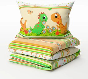 Lenjerie de pat pentru patut DINO colorata